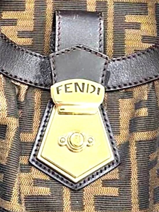 FENDI Zucca Chef Shoulder Bag Brown FF Monogram Hobo & Matching Wallet w/COA - Picture 11 of 13